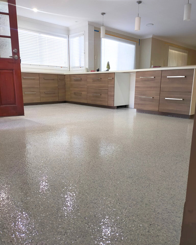 Epoxy floor installation for residential kitchens & living areas in Perth WA
